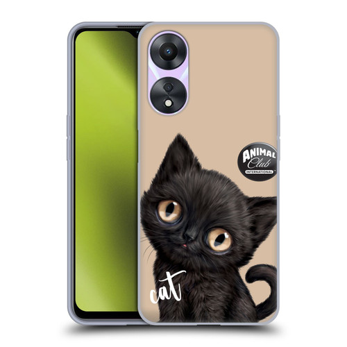 Animal Club International Faces Black Cat Soft Gel Case for OPPO A78 5G