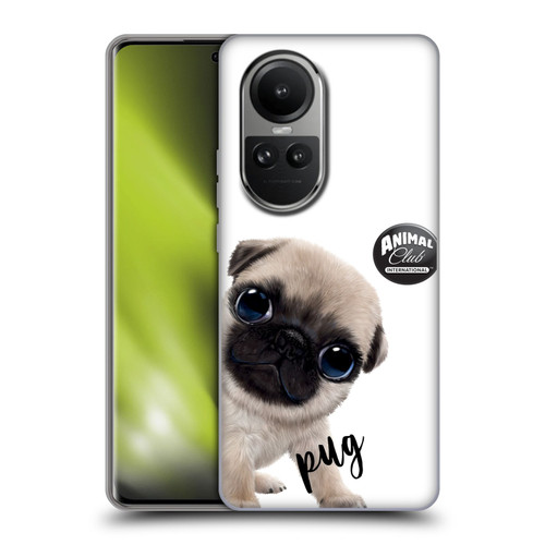 Animal Club International Faces Pug Soft Gel Case for OPPO Reno10 5G / Reno10 Pro 5G