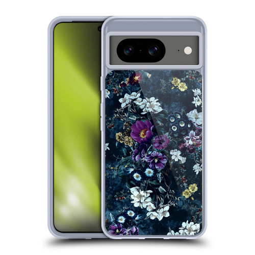 Riza Peker Night Floral Purple Flowers Soft Gel Case for Google Pixel 8