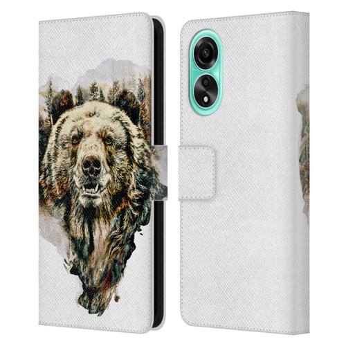 Riza Peker Animals Bear Leather Book Wallet Case Cover For OPPO A78 4G