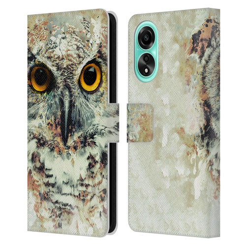 Riza Peker Animals Owl II Leather Book Wallet Case Cover For OPPO A78 4G