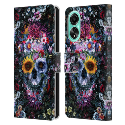 Riza Peker Skulls 9 Skull Leather Book Wallet Case Cover For OPPO A78 4G