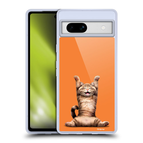 P.D. Moreno Furry Fun Artwork Happy Cat Soft Gel Case for Google Pixel 7a