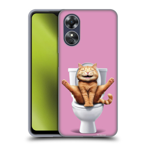 P.D. Moreno Furry Fun Artwork Cat WC Soft Gel Case for OPPO A17