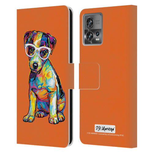 P.D. Moreno Dogs Jack Russell Leather Book Wallet Case Cover For Motorola Moto Edge 30 Fusion