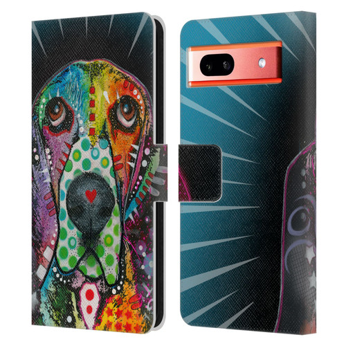 Dean Russo Dogs Hound Leather Book Wallet Case Cover For Google Pixel 7a