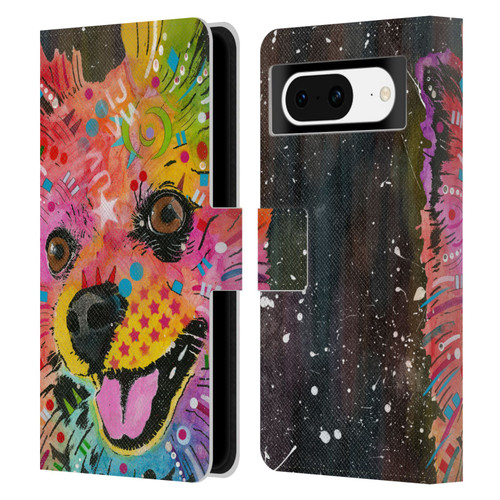 Dean Russo Dogs Pomeranian Leather Book Wallet Case Cover For Google Pixel 8