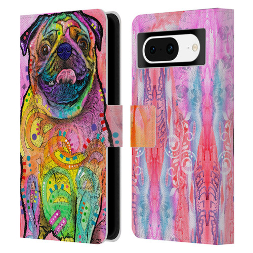 Dean Russo Dogs 3 Pug Leather Book Wallet Case Cover For Google Pixel 8