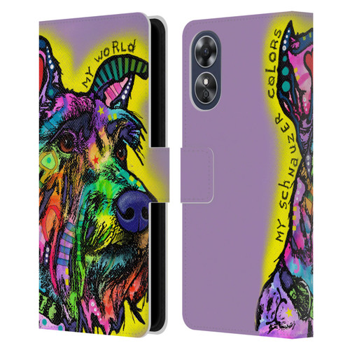 Dean Russo Dogs 3 My Schnauzer Leather Book Wallet Case Cover For OPPO A17