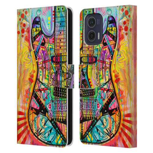 Dean Russo Pop Culture Guitar Leather Book Wallet Case Cover For Motorola Moto G73 5G