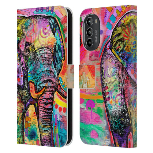 Dean Russo Wildlife 2 Elephant Leather Book Wallet Case Cover For Motorola Moto G82 5G