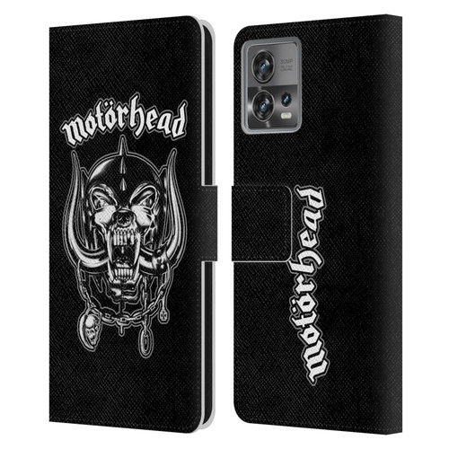 Motorhead Graphics Silver War Pig Leather Book Wallet Case Cover For Motorola Moto Edge 30 Fusion