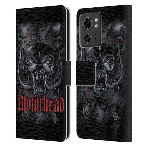 Motorhead Graphics Deathstorm Leather Book Wallet Case Cover For Motorola Moto Edge 40