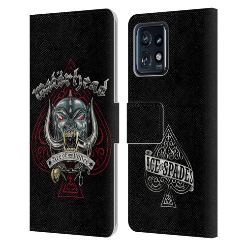 Motorhead Graphics Ace Of Spades Dog Leather Book Wallet Case Cover For Motorola Moto Edge 40 Pro