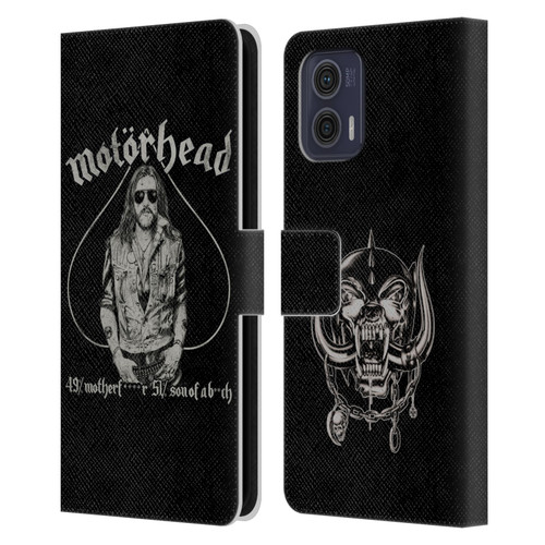 Motorhead Graphics Ace Of Spades Lemmy Leather Book Wallet Case Cover For Motorola Moto G73 5G