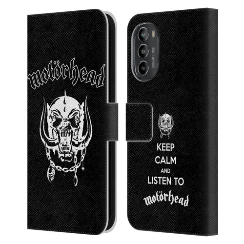 Motorhead Graphics Classic Logo Leather Book Wallet Case Cover For Motorola Moto G82 5G