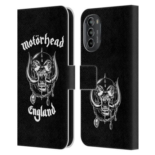 Motorhead Graphics England Leather Book Wallet Case Cover For Motorola Moto G82 5G