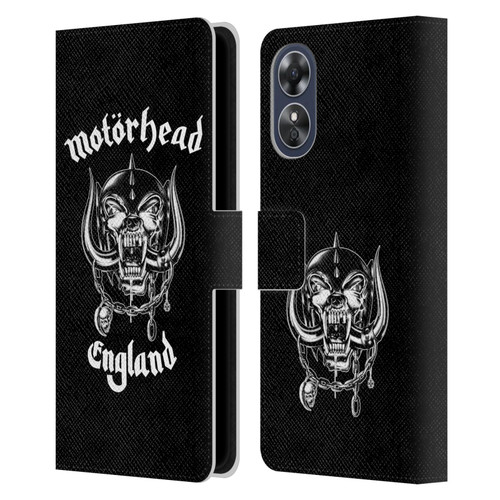 Motorhead Graphics England Leather Book Wallet Case Cover For OPPO A17