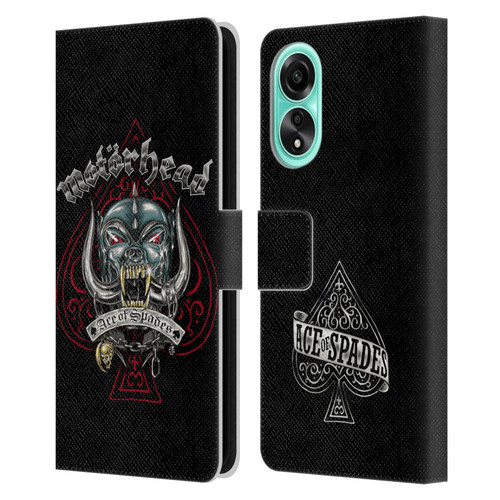 Motorhead Graphics Ace Of Spades Dog Leather Book Wallet Case Cover For OPPO A78 4G