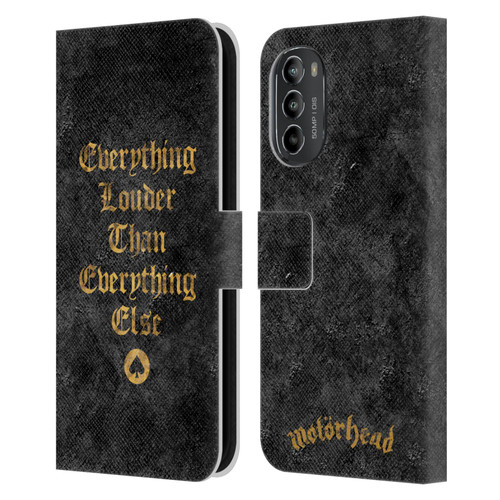 Motorhead Key Art Everything Louder Leather Book Wallet Case Cover For Motorola Moto G82 5G