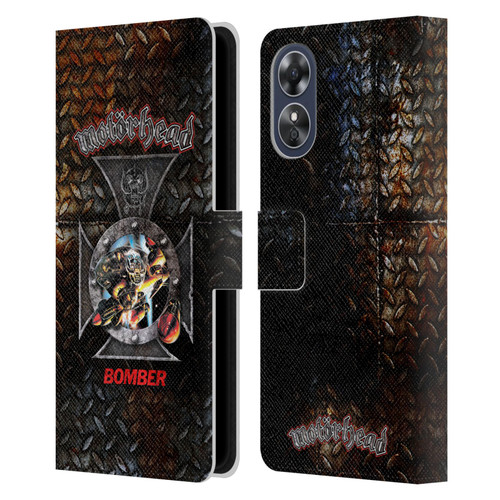 Motorhead Key Art Bomber Cross Leather Book Wallet Case Cover For OPPO A17