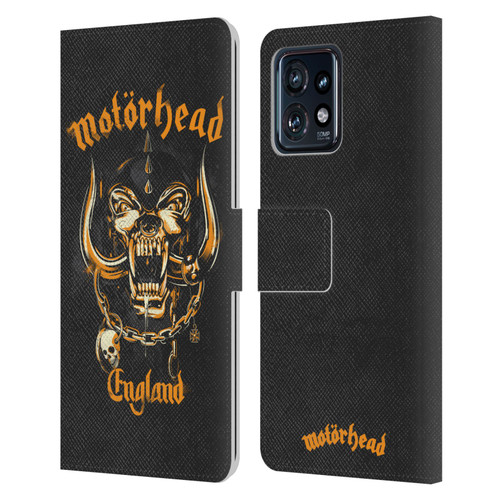 Motorhead Logo Warpig England Leather Book Wallet Case Cover For Motorola Moto Edge 40 Pro