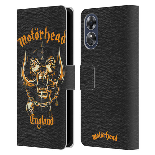 Motorhead Logo Warpig England Leather Book Wallet Case Cover For OPPO A17