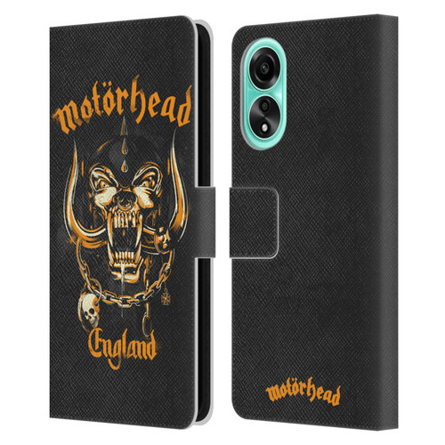 Motorhead Logo Warpig England Leather Book Wallet Case Cover For OPPO A78 4G