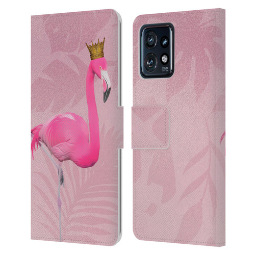 LebensArt Assorted Designs Flamingo King Leather Book Wallet Case Cover For Motorola Moto Edge 40 Pro