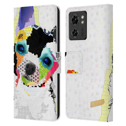 Michel Keck Dogs 2 Chihuahua Leather Book Wallet Case Cover For Motorola Moto Edge 40