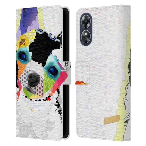 Michel Keck Dogs 2 Chihuahua Leather Book Wallet Case Cover For OPPO A17