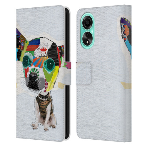 Michel Keck Dogs 3 Chihuahua 2 Leather Book Wallet Case Cover For OPPO A78 4G