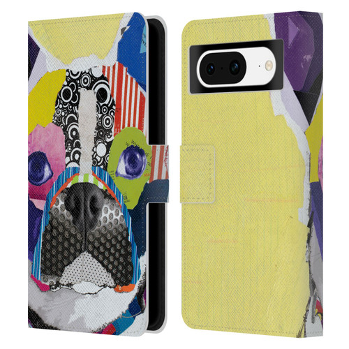 Michel Keck Dogs Boston Terrier Leather Book Wallet Case Cover For Google Pixel 8