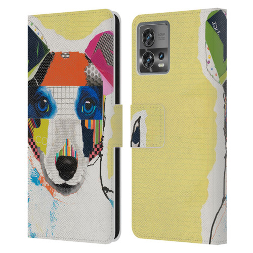 Michel Keck Dogs Whippet Leather Book Wallet Case Cover For Motorola Moto Edge 30 Fusion