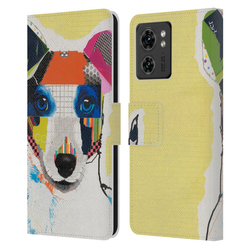 Michel Keck Dogs Whippet Leather Book Wallet Case Cover For Motorola Moto Edge 40