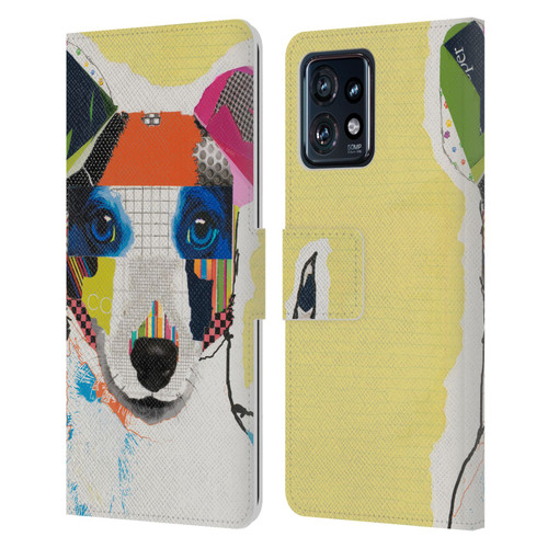 Michel Keck Dogs Whippet Leather Book Wallet Case Cover For Motorola Moto Edge 40 Pro