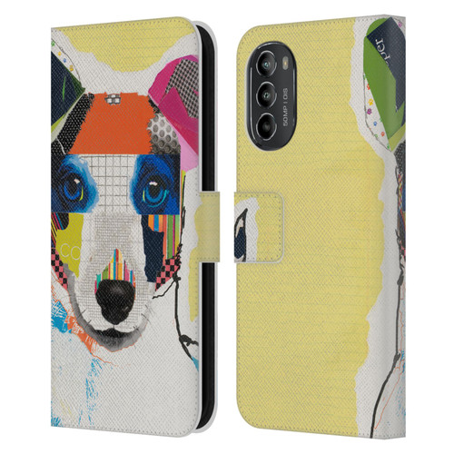 Michel Keck Dogs Whippet Leather Book Wallet Case Cover For Motorola Moto G82 5G