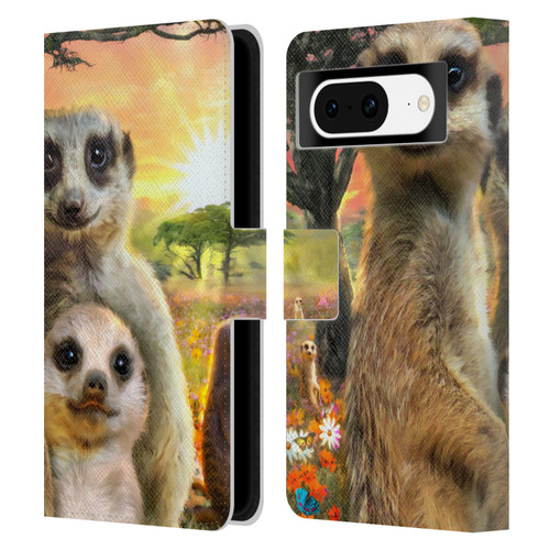 Aimee Stewart Animals Meerkats Leather Book Wallet Case Cover For Google Pixel 8