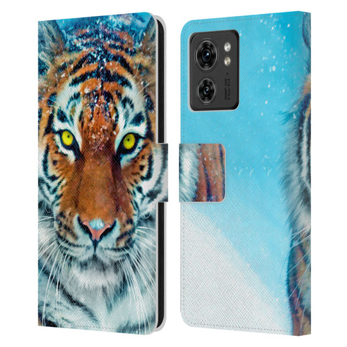 Aimee Stewart Animals Yellow Tiger Leather Book Wallet Case Cover For Motorola Moto Edge 40