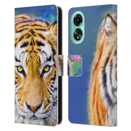 Aimee Stewart Animals Tiger Lily Leather Book Wallet Case Cover For OPPO A78 4G