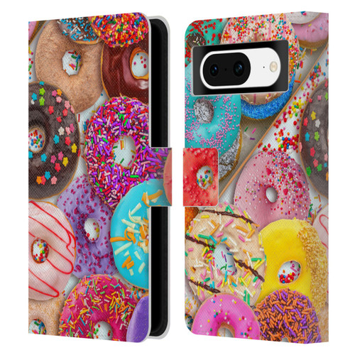 Aimee Stewart Colourful Sweets Donut Noms Leather Book Wallet Case Cover For Google Pixel 8