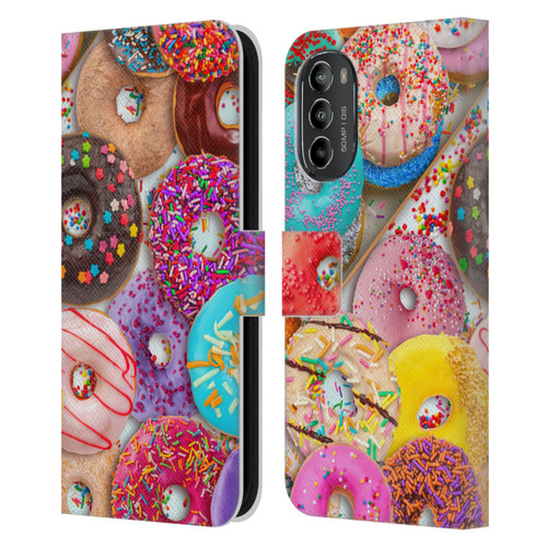Aimee Stewart Colourful Sweets Donut Noms Leather Book Wallet Case Cover For Motorola Moto G82 5G