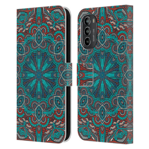 Aimee Stewart Mandala Moroccan Sea Leather Book Wallet Case Cover For Motorola Moto G82 5G