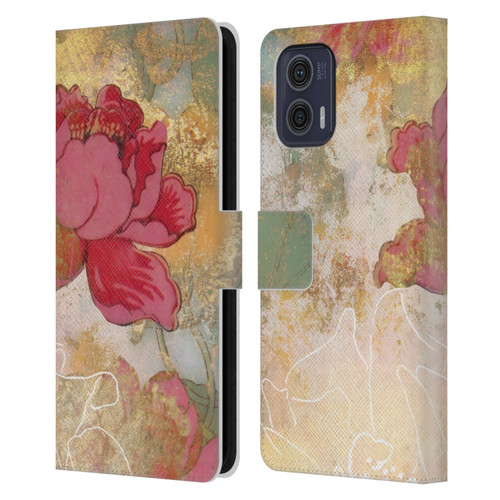 Aimee Stewart Smokey Floral Midsummer Leather Book Wallet Case Cover For Motorola Moto G73 5G