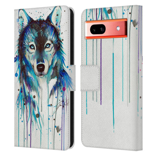 Pixie Cold Animals Ice Wolf Leather Book Wallet Case Cover For Google Pixel 7a