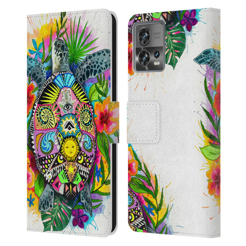Pixie Cold Animals Turtle Life Leather Book Wallet Case Cover For Motorola Moto Edge 30 Fusion