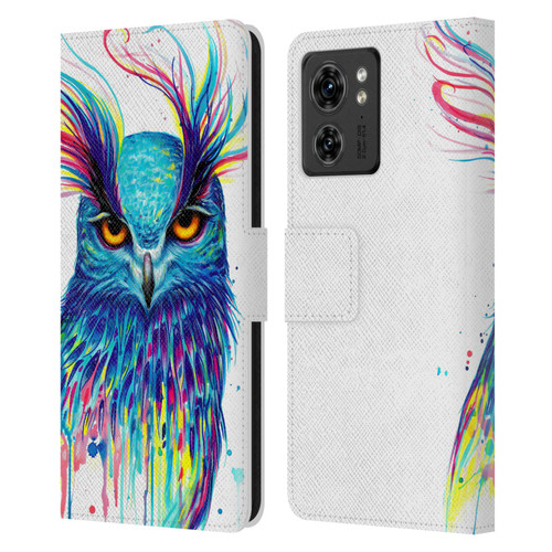 Pixie Cold Animals Into The Blue Leather Book Wallet Case Cover For Motorola Moto Edge 40