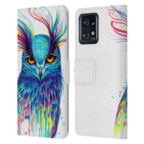 Pixie Cold Animals Into The Blue Leather Book Wallet Case Cover For Motorola Moto Edge 40 Pro