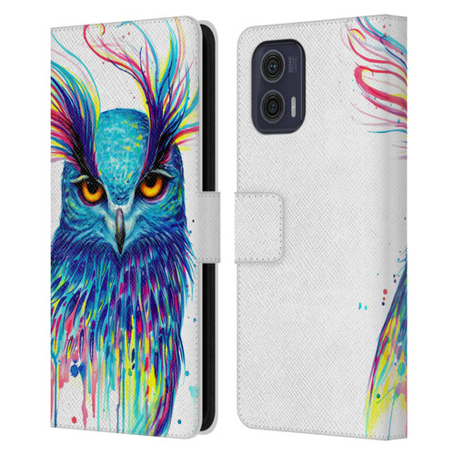 Pixie Cold Animals Into The Blue Leather Book Wallet Case Cover For Motorola Moto G73 5G
