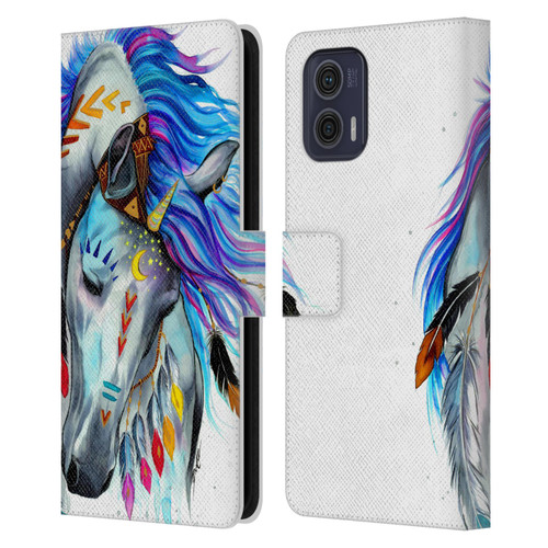 Pixie Cold Animals Spirit Leather Book Wallet Case Cover For Motorola Moto G73 5G